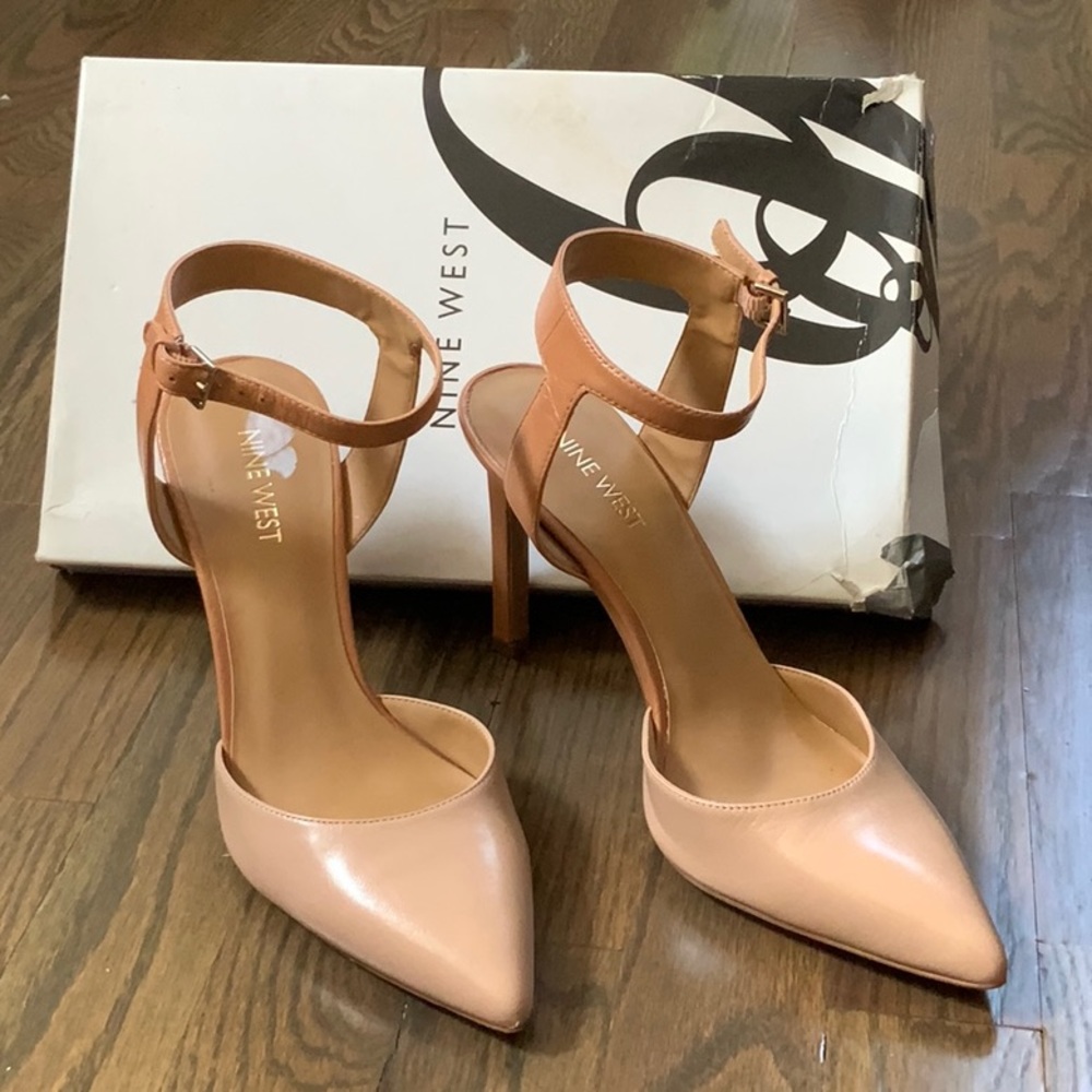 Nine West Nude Strap Heels